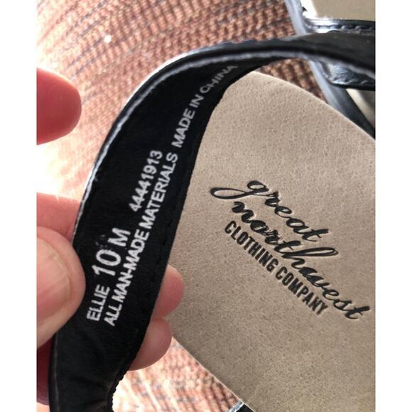 Great Northwest Sz 10 M Black Strappy Synthetic Women Sandals Ellie - Picture 3 of 3